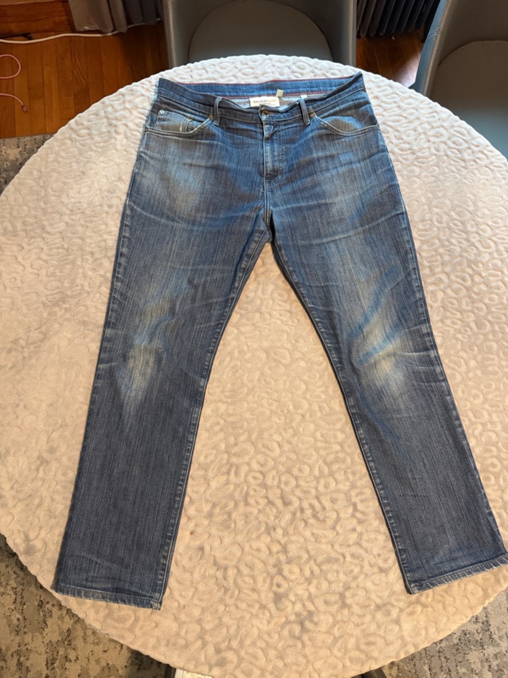 Men's Straight-Leg Jeans in Faded Blue by (unknown)
